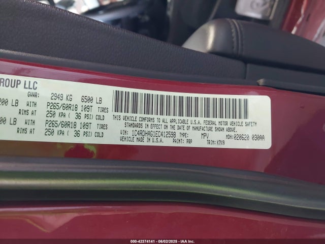 Dodge Durango 2014 1C4RDHAG1EC412598 Image 9