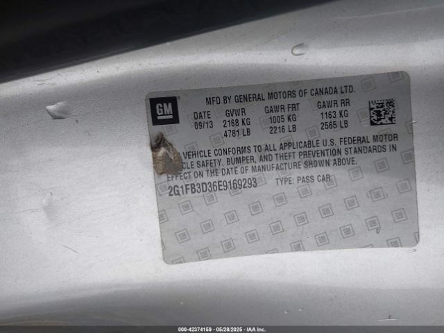 2G1FB3D36E9169293 Chevrolet Camaro 1lt