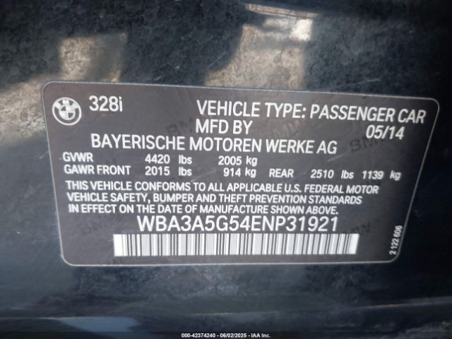2014 BMW 328I WBA3A5G54ENP31921 Photo 8