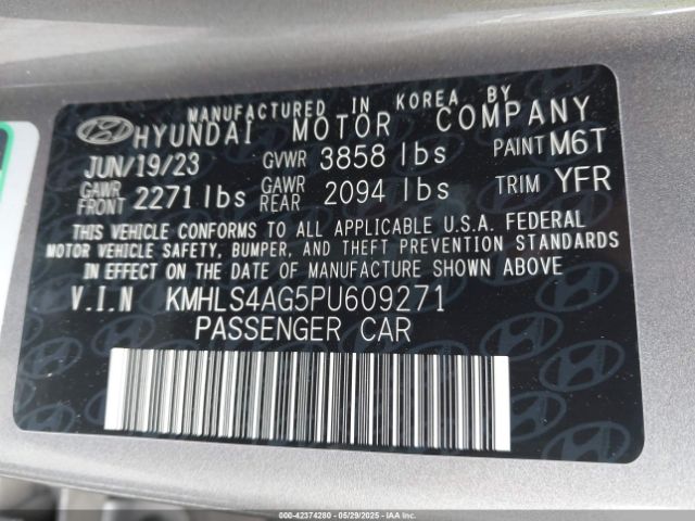 KMHLS4AG5PU609271 Hyundai ELANTRA SEL