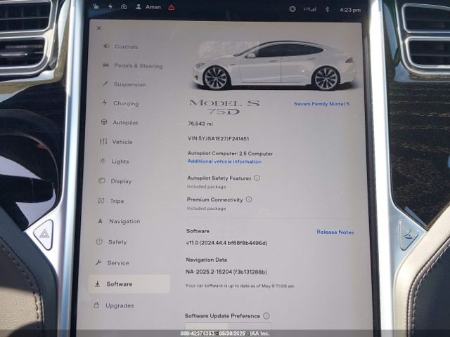 2018 TESLA MODEL S 5YJSA1E27JF241451 Photo 6