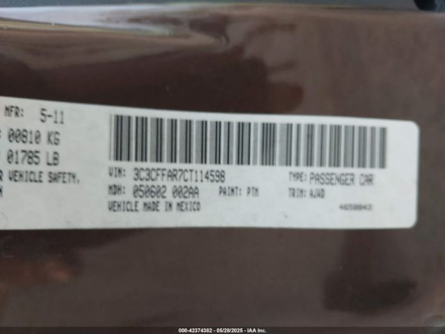 2012 FIAT 500 3C3CFFAR7CT114598 Photo 8