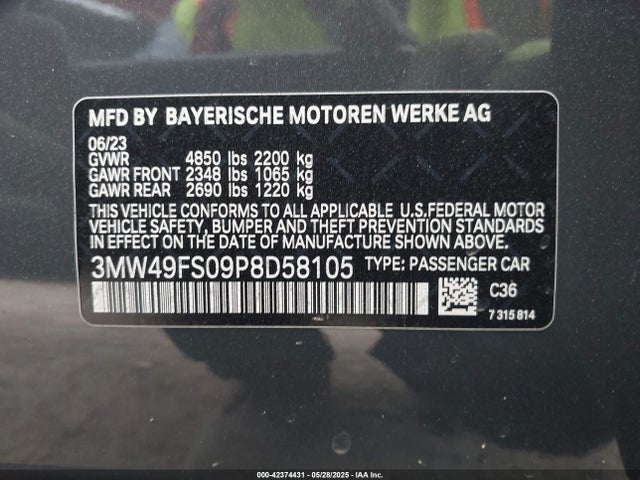 BMW M340I 2023 3MW49FS09P8D58105 Image 9