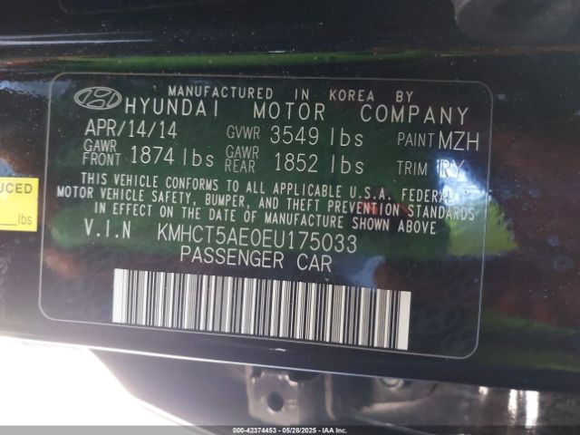 KMHCT5AE0EU175033 Hyundai ACCENT GS