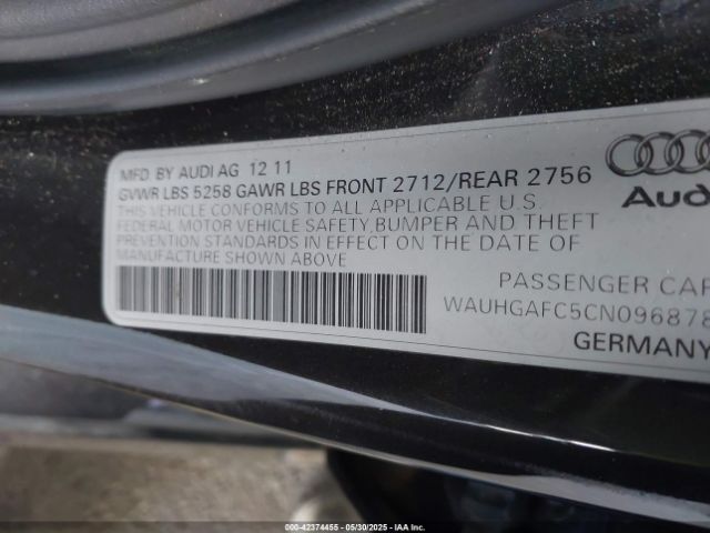 2012 AUDI A6 WAUHGAFC5CN096878 Photo 8