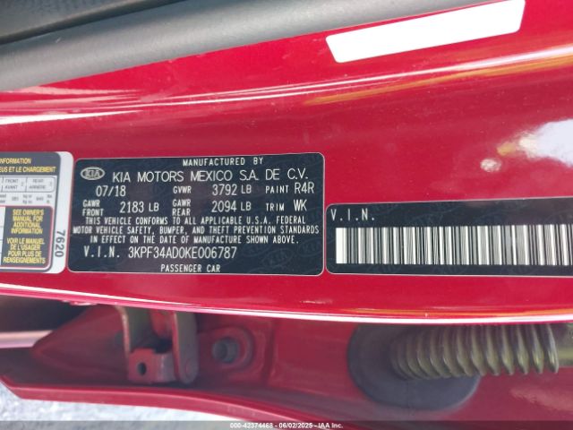 2019 KIA FORTE 3KPF34AD0KE006787 Photo 8