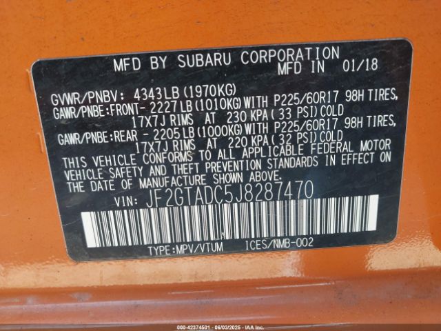 2018 SUBARU CROSSTREK JF2GTADC5J8287470 Photo 8
