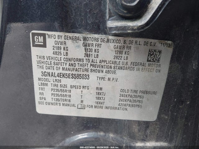 3GNAL4EK5ES585033 Chevrolet lea