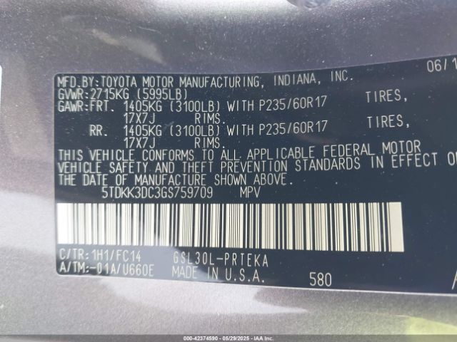 2016 TOYOTA SIENNA 5TDKK3DC3GS759709 Photo 8