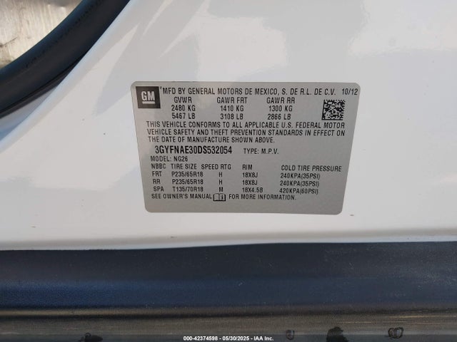 2013 CADILLAC SRX 3GYFNAE30DS532054 Photo 8