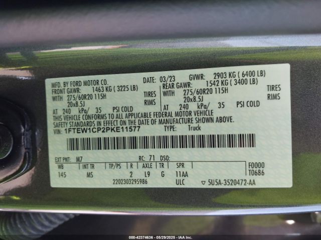 2023 FORD F-150 1FTEW1CP2PKE11577 Photo 8