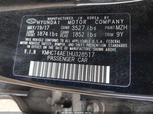 KMHCT4AE1HU328517 Hyundai Accent Value Edition