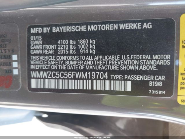 2015 MINI COOPER WMWZC5C56FWM19704 Photo 8
