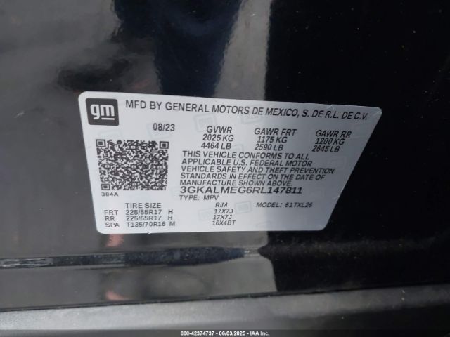 3GKALMEG6RL147811 GMC lsd
