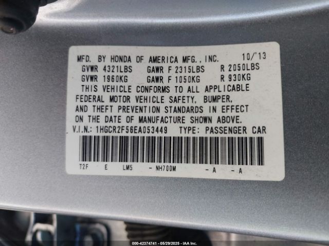 1HGCR2F56EA053449 Honda Accord Sport