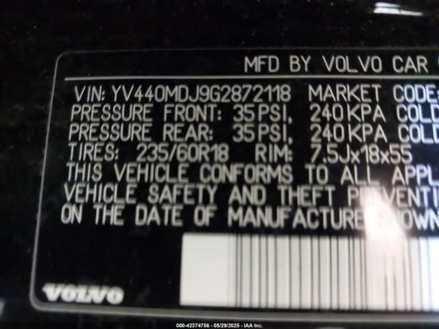 YV440MDJ9G2872118 Volvo Xc60 T5 Drive-e