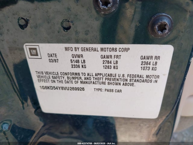 1997 CADILLAC DEVILLE 1G6KD54Y8VU269926 Photo 8