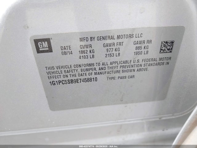 Chevrolet LUV 2014 1G1PC5SB9E7458810 Image 9