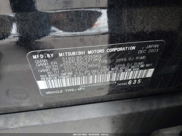 2024 MITSUBISHI OUTLANDER JA4J4VA86RZ039124 Photo 8