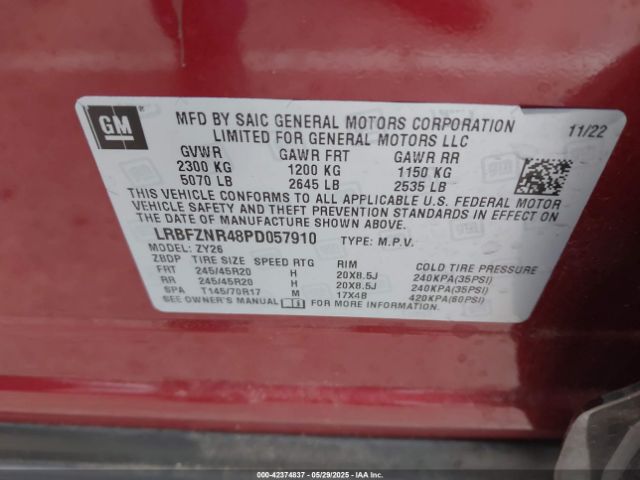 LRBFZNR48PD057910 Buick Envision Essence Fwd