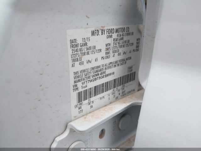 1FT7W2BT5GEB85918 Ford F-250
