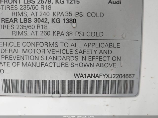 WA1ANAFYXJ2204667 Audi Q5