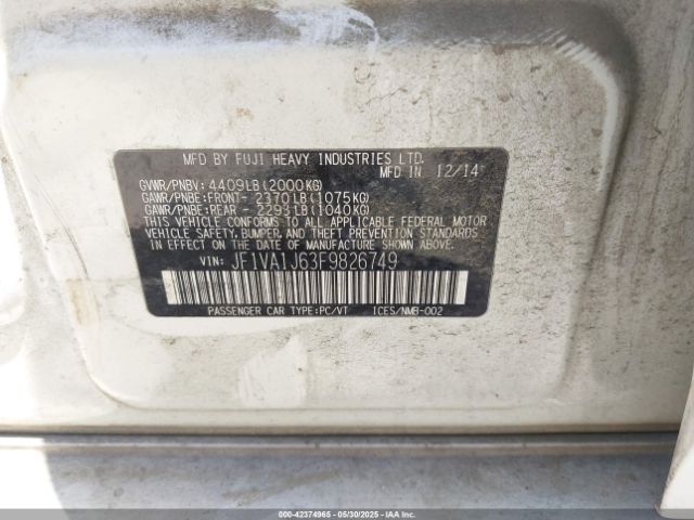 2015 SUBARU WRX JF1VA1J63F9826749 Photo 8