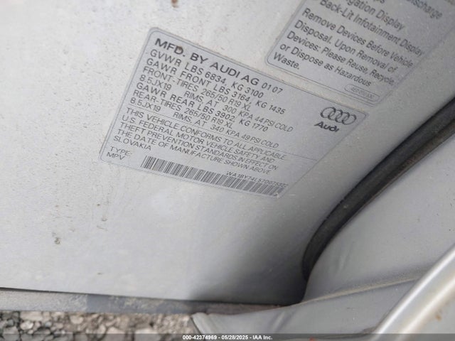 2007 AUDI Q7 WA1BY74L57D075322 Photo 8