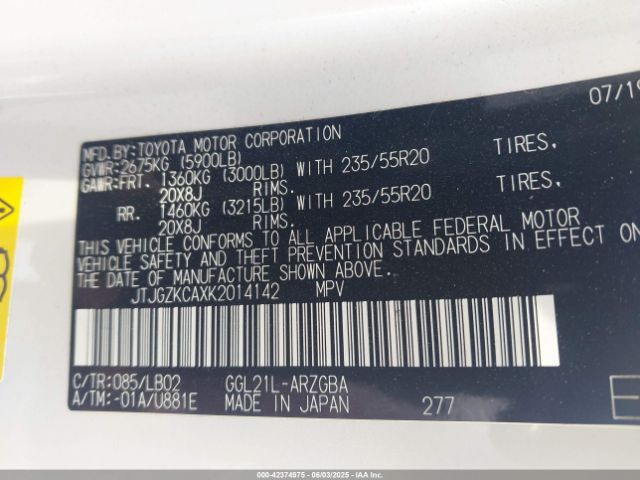 2019 LEXUS RX 350L JTJGZKCAXK2014142 Photo 8