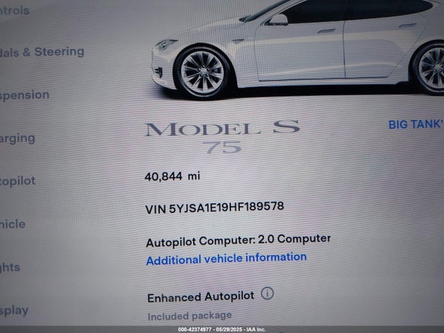 5YJSA1E19HF189578 Tesla MODEL S
