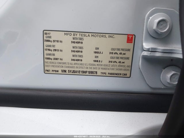 5YJSA1E19HF189578 Tesla MODEL S