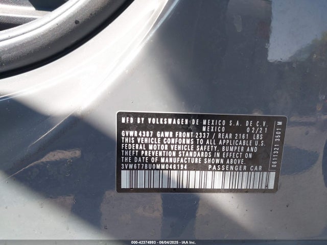 3VW6T7BU0MM046194 Volkswagen tsi
