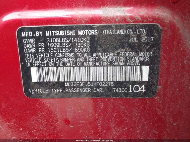 2018 MITSUBISHI MIRAGE G4 ML32F3FJ5JHF02276 Photo 8