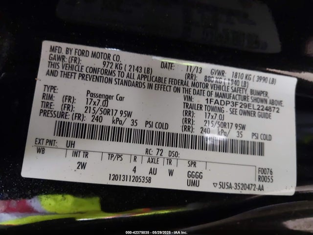 Ford 2014 2014 1FADP3F29EL224872 Image 9