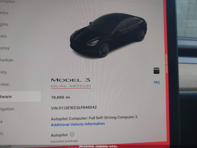 5YJ3E1EC3LF648042 Tesla MODEL 3
