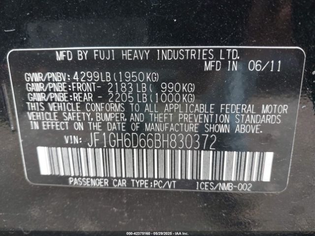 2011 SUBARU IMPREZA OUTBACK SPORT JF1GH6D66BH830372 Photo 8