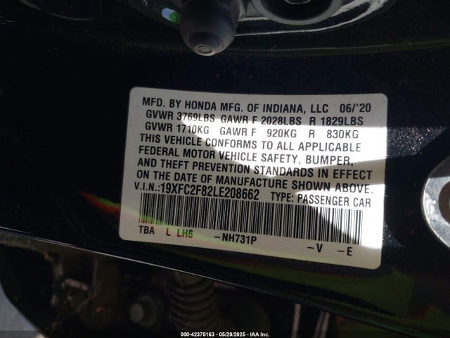 Honda k20c2 2020 19XFC2F82LE208662 Image 9