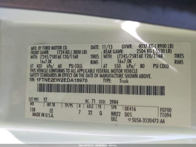 1FTNE2EW2EDA18970 Ford E-250 Commercial