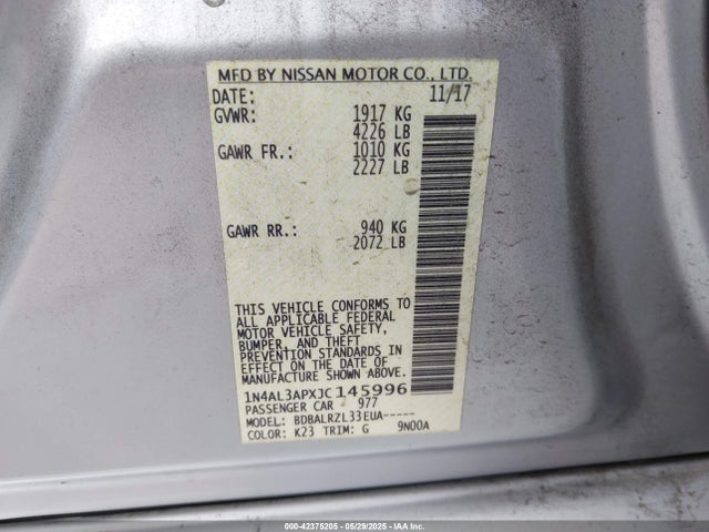 1N4AL3APXJC145996 Nissan 2018