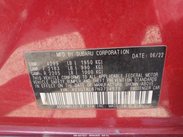 4S3GTAL67N3724575 Subaru na