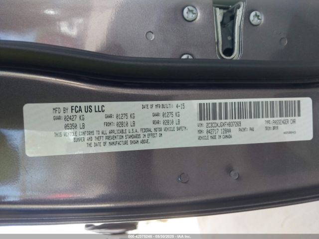 2C3CDXJGXFH837269 Dodge Charger Sxt