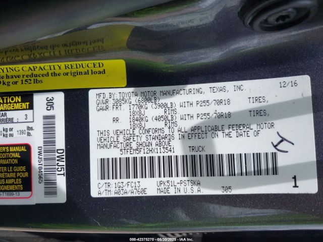 2017 TOYOTA TUNDRA 5TFEM5F12HX113541 Photo 8