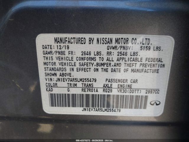 2020 INFINITI Q50 JN1EV7AR5LM255479 Photo 8