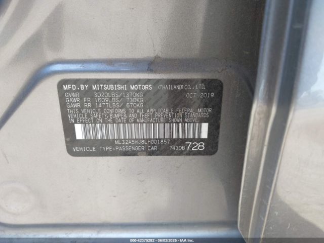 2020 MITSUBISHI MIRAGE ML32A5HJ8LH001857 Photo 8