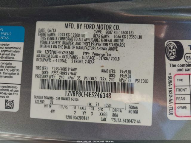 2014 FORD MUSTANG 1ZVBP8CF4E5246348 Photo 8