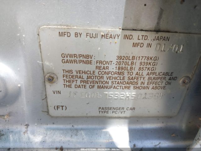 2002 SUBARU IMPREZA JF1GD67532H501384 Photo 8