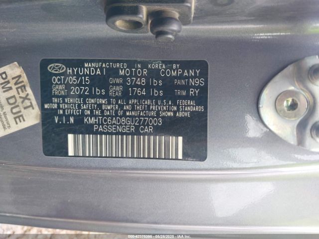 KMHTC6AD8GU277003 Hyundai Veloster