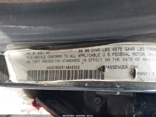 2001 AUDI A4 WAUDC68D51A048332 Photo 8
