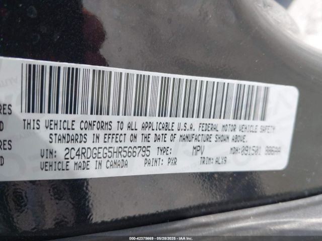 2C4RDGEG5HR566795 Dodge Grand Caravan Gt