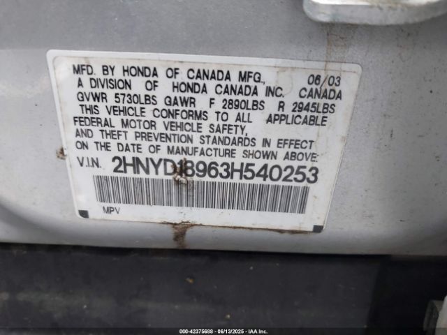 2003 ACURA MDX 2HNYD18963H540253 Photo 8